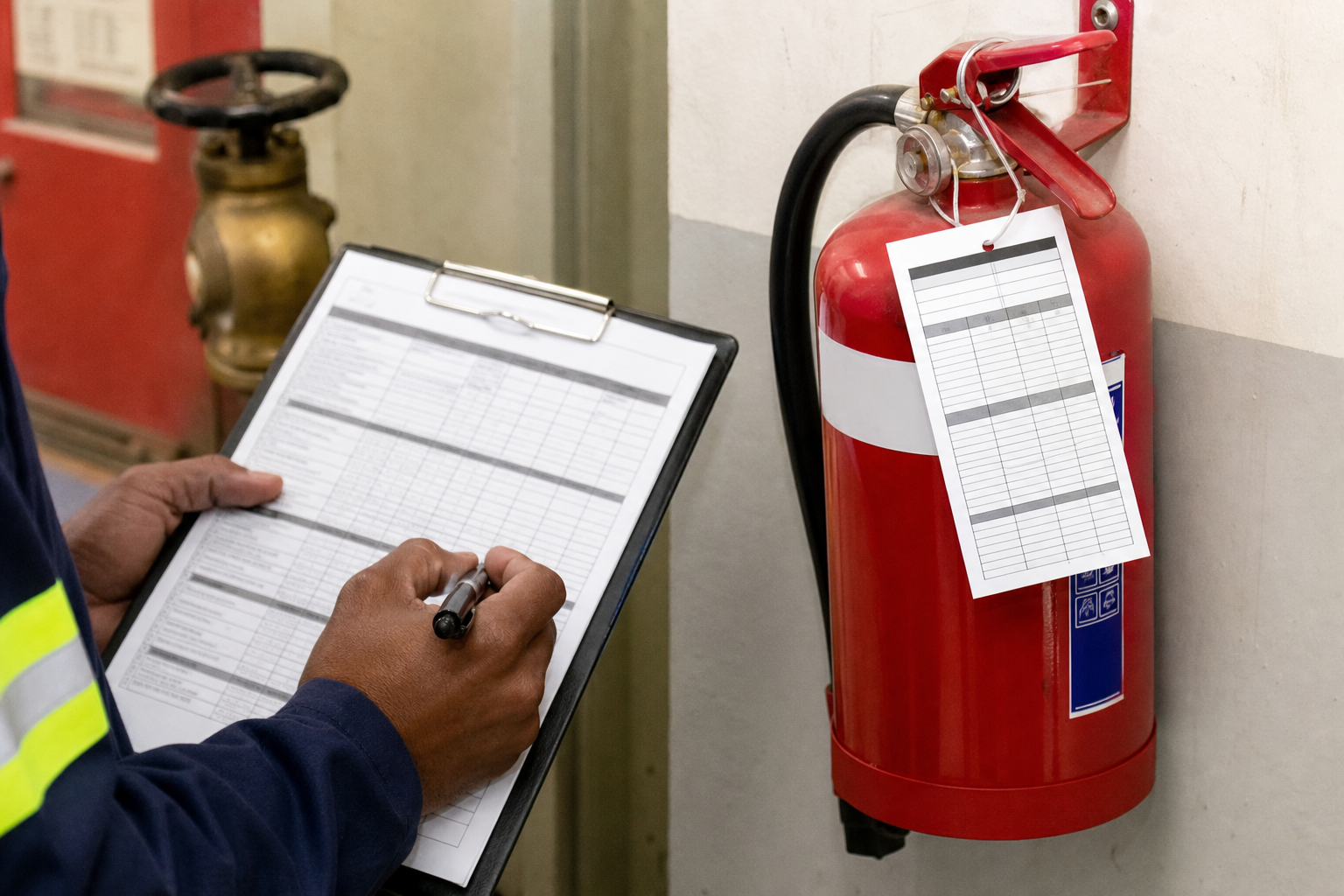 Inspection documentation and fire equipment servicing