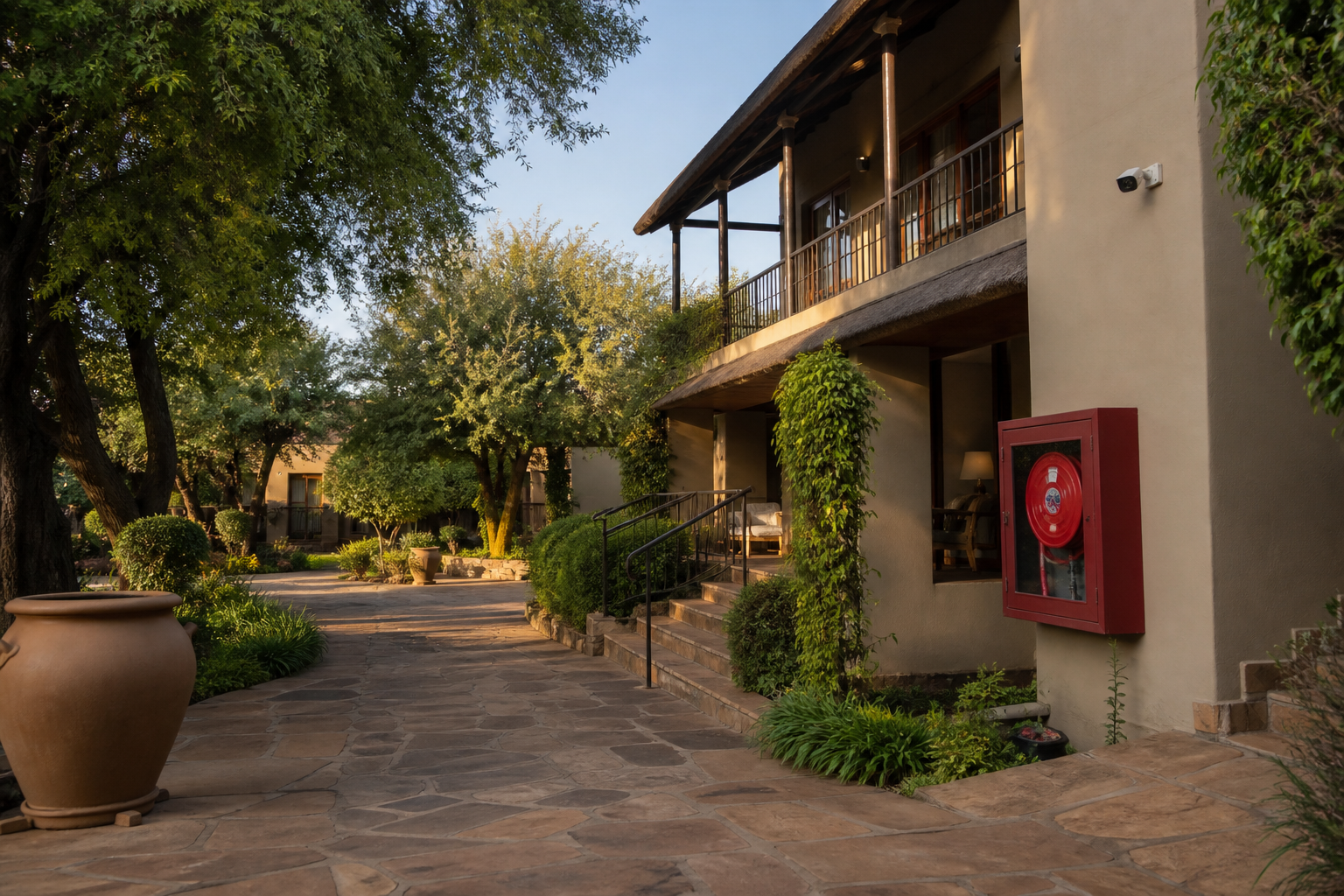 South African boutique hotel courtyard